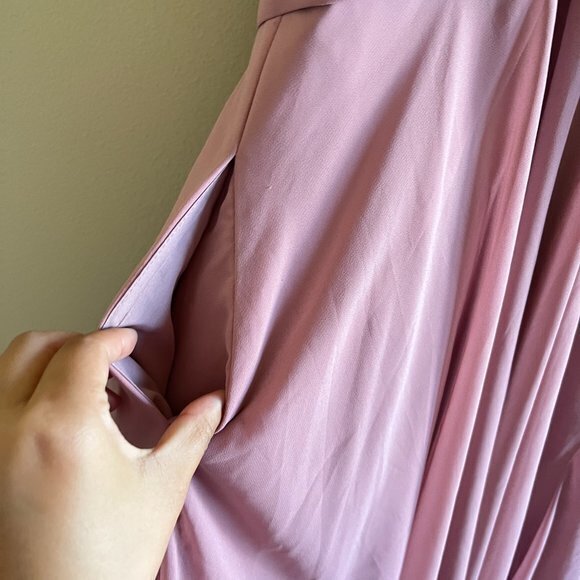 Azazie Pink Lace Halter Top Sleeveless Bridesmaid Dress Knee‎ Length Size… - Picture 6 of 8